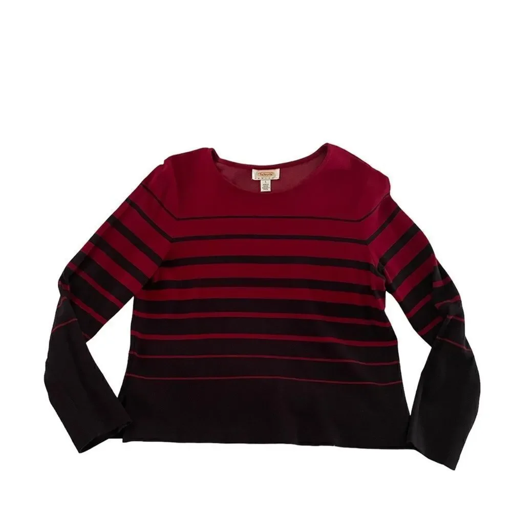 Talbots long sleeve black red sweater Size L